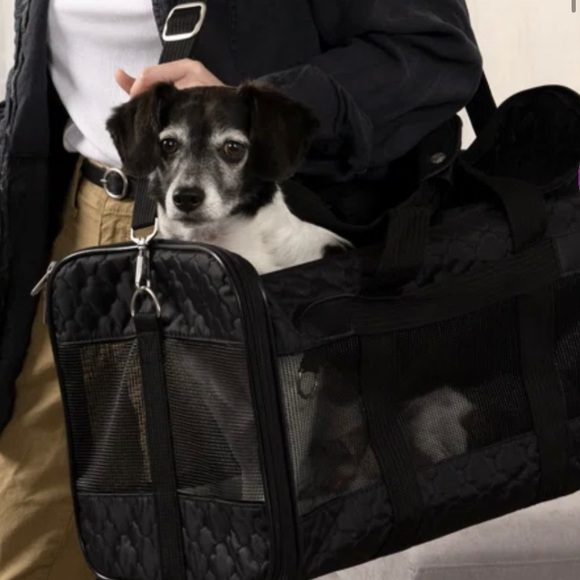 Sherpa Original Deluxe 19x11.75x11.5 Pet Carrier Black Lattice Large - Picture 4 of 13